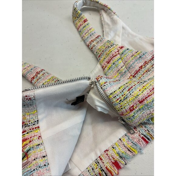 NBD Revolve Textured sleeveless‎ boucle Rainbow Crop Top size S - Picture 4 of 10